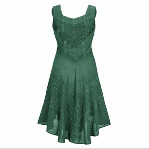 HolyClothing Green Dress with Lace 2XL